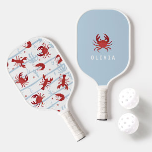 Palas De Pickleball Monograma de cangrejo costero