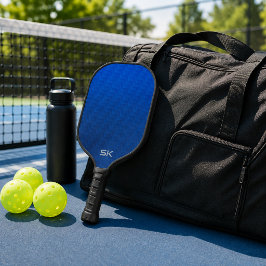 Palas De Pickleball Monograma de Chevron Azul Gradiente