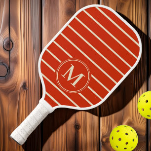 Palas De Pickleball Monograma de Color Naranja Sangre Rayado de Mediad