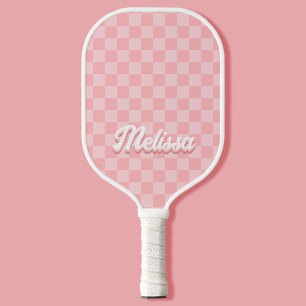 Palas De Pickleball Monograma de control rosa retro