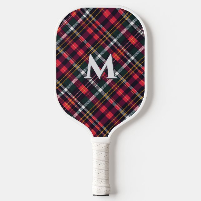 Palas De Pickleball Monograma de Cuadro Escocés (Anverso)
