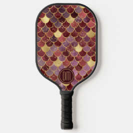 Palas De Pickleball Monograma de escalas de sirena de la Purpurina de 