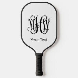 Palas De Pickleball Monograma de escritura Black Vine DIY BG