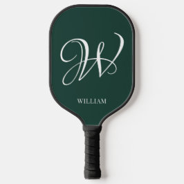 Palas De Pickleball Monograma de Esmeralda Personalizado Inicial