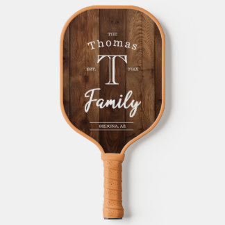 Palas De Pickleball Monograma de familia de personalizados