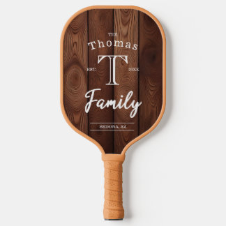 Palas De Pickleball Monograma de familia de personalizados