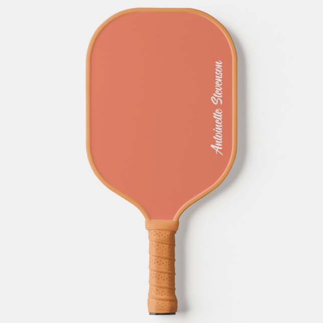 Palas De Pickleball Monograma de firma elegante de Coral Peach (Anverso)
