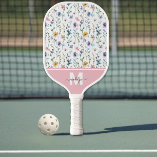 Palas De Pickleball Monograma de Flor Silvestre
