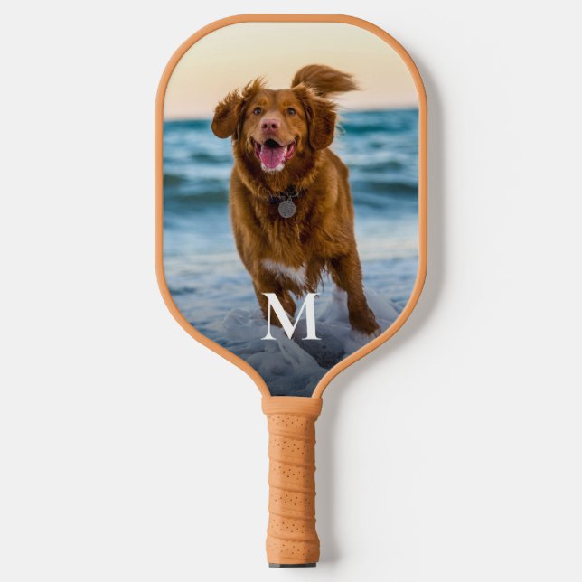 Palas De Pickleball Monograma de Foto Personalizada (Anverso)