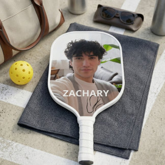 Palas De Pickleball Monograma de Foto y Nombre Personalizado