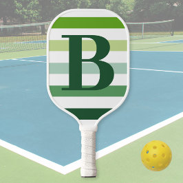 Palas De Pickleball Monograma de franjas verdes de moda