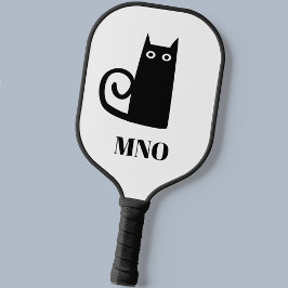 Palas De Pickleball Monograma de gato negro