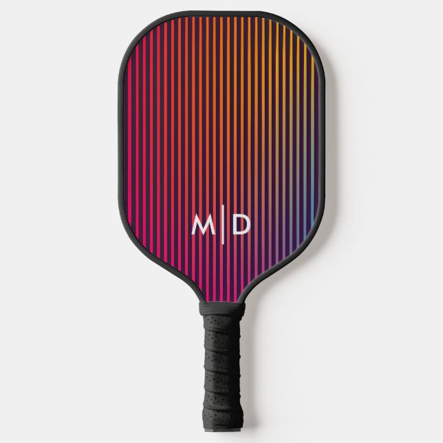 Palas De Pickleball Monograma de gradiente eléctrico (Anverso)