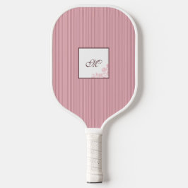 Palas De Pickleball Monograma de guión de encaje de Rosa de banda rosa
