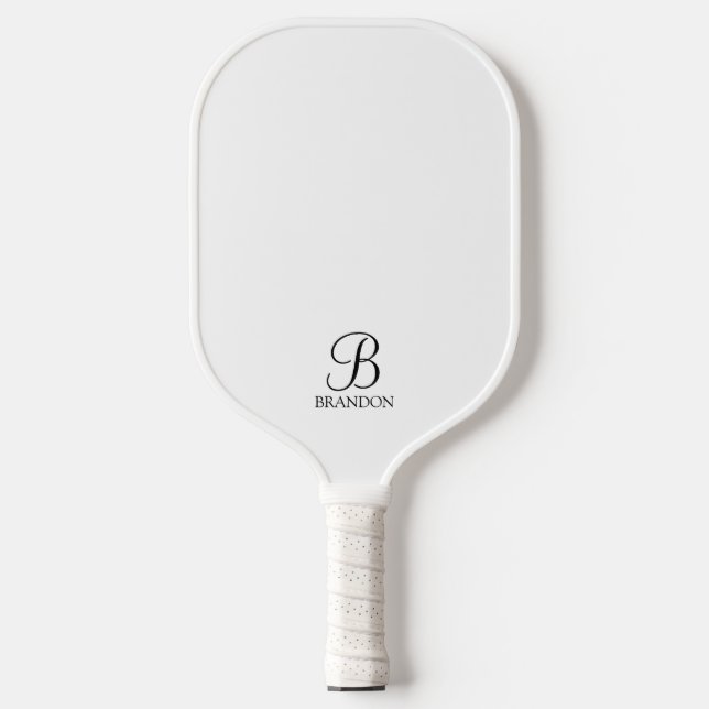 Palas De Pickleball Monograma de guión personalizado clásico y selecci (Anverso)