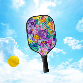 Palas De Pickleball Monograma de Iniciales Elegantes Florales Florales