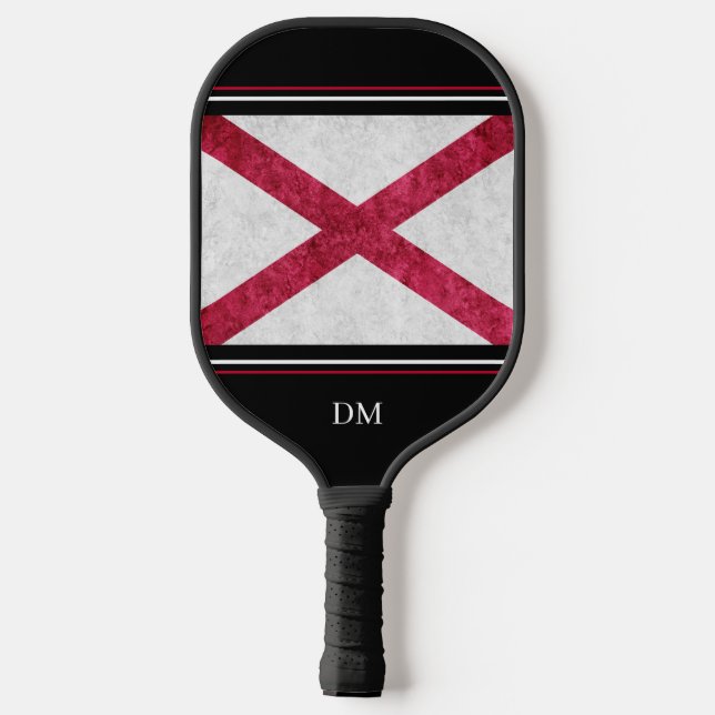 Palas De Pickleball Monograma de la bandera del estado de Alabama (Reverso )