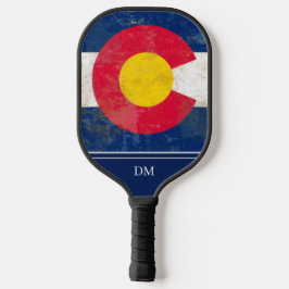 Palas De Pickleball Monograma de la bandera del estado de Colorado en
