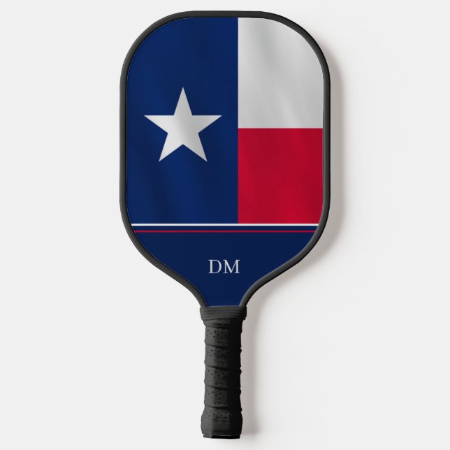 Palas De Pickleball Monograma de la bandera del estado de una estrella (Reverso )