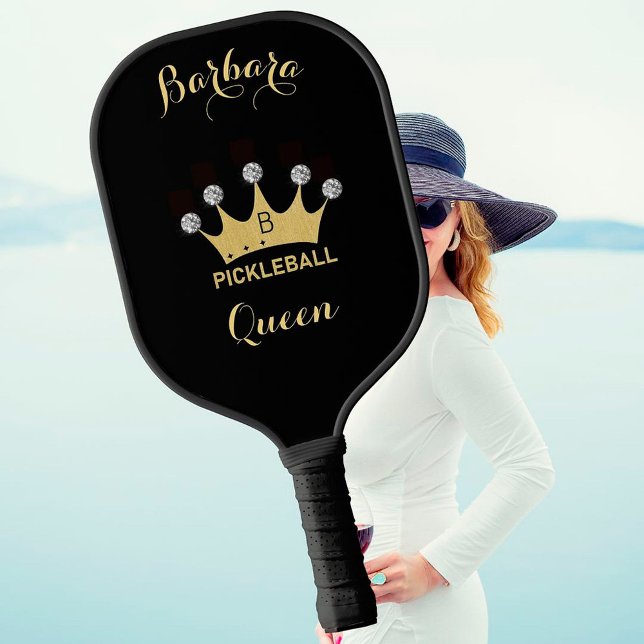Palas De Pickleball Monograma de la reina Glam Glitz Gold (Subido por el creador)