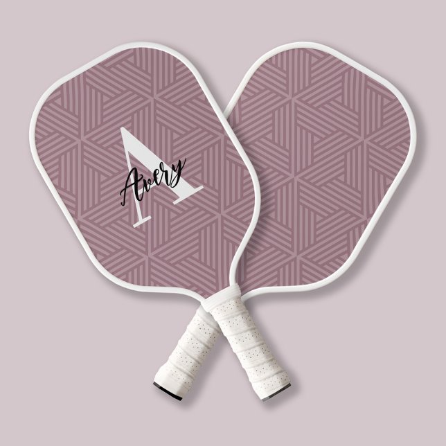 Palas De Pickleball Monograma de moda con superposición de nombres de  (Subido por el creador)