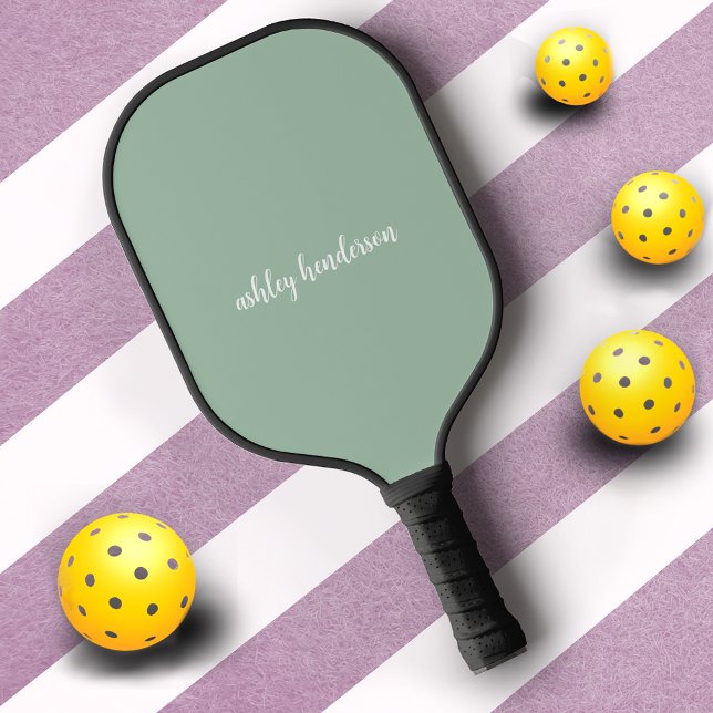 Palas De Pickleball Monograma de nombre completo verde de preppy lindo (Subido por el creador)