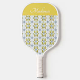 Palas De Pickleball Monograma de nombre de limón de campo francés con