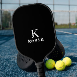 Palas De Pickleball Monograma de nombre moderno simple personalizado 