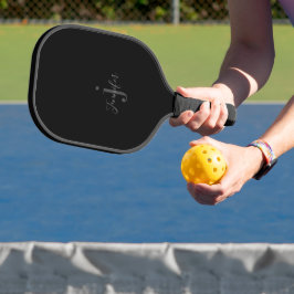 Palas De Pickleball Monograma de nombre personalizado negro Iniciales 