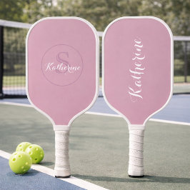 Palas De Pickleball Monograma de nombre personalizado Rosa Polvo