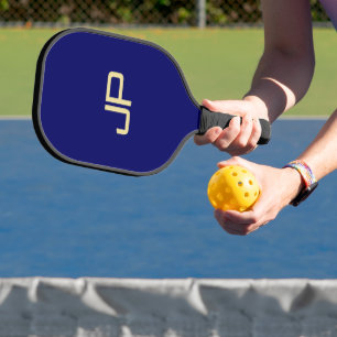 Palas De Pickleball Monograma de oro azul de la marina Modelo moderna
