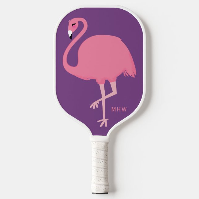 Palas De Pickleball Monograma de personalizado de flamenco (Anverso)