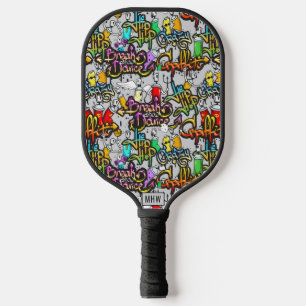 Palas De Pickleball Monograma de personalizado de Graffiti de hip hop