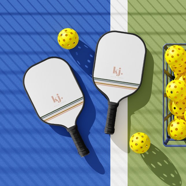 Palas De Pickleball Monograma de rayas retro chic (Subido por el creador)