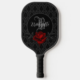 Palas De Pickleball Monograma de Rosa Sangrienta Gótica