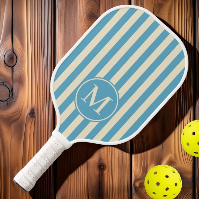 Palas De Pickleball Monograma del cielo de Aqua con bandas de polo de  (Subido por el creador)