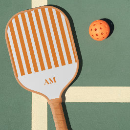 Palas De Pickleball Monograma del club de campo de franjas blancas y n