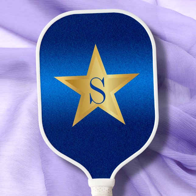 Palas De Pickleball Monograma del jugador estrella de la bola azul de  (Subido por el creador)