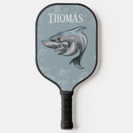 Palas De Pickleball Monograma del lema de los tiburones poderosos