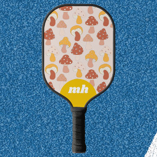 Palas De Pickleball Monograma del Pastel de hongos Retro 70