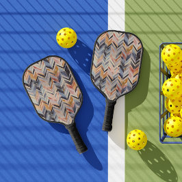 Palas De Pickleball Monograma del patrón de cheurón de herringbone de