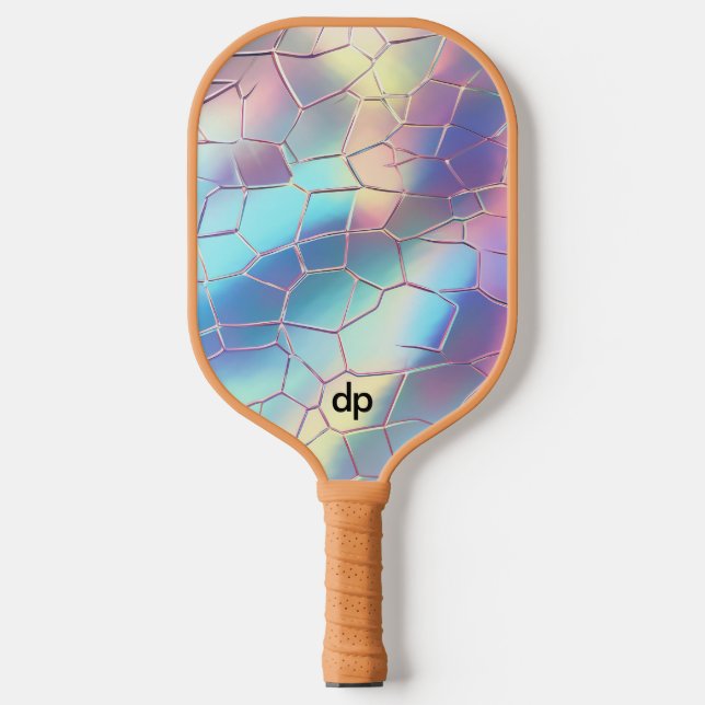 Palas De Pickleball Monograma del patrón de fondo del Relieve metaliza (Anverso)