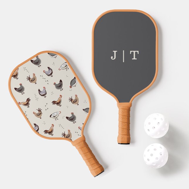 Palas De Pickleball Monograma del patrón de pollo corto (Subido por el creador)