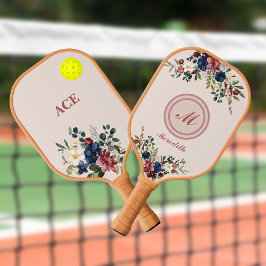 Palas De Pickleball Monograma del Personalizado de Florencia Rustica