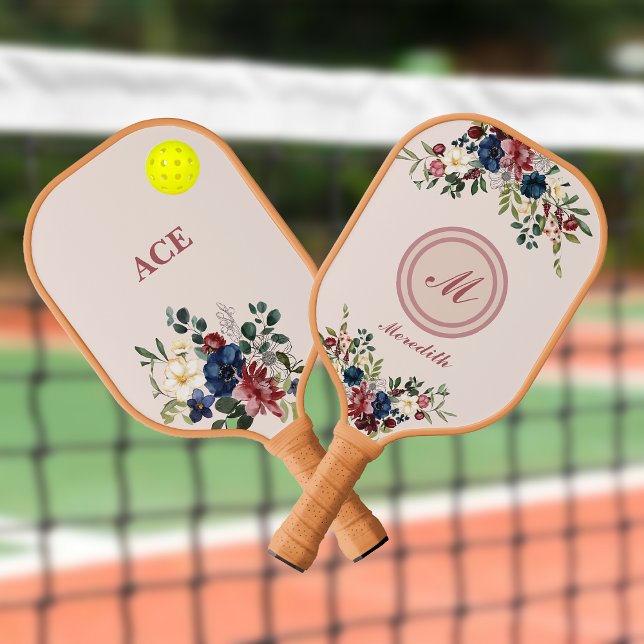 Palas De Pickleball Monograma del Personalizado de Florencia Rustica (Subido por el creador)