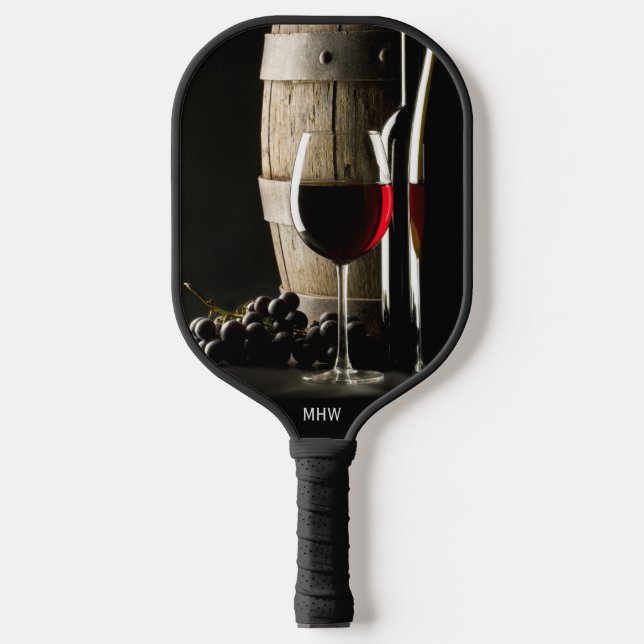Palas De Pickleball Monograma del personalizado de Wine Lover (Anverso)