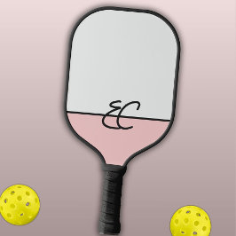 Palas De Pickleball Monograma dos niebla de tono y Rosa con negro