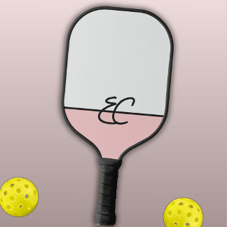 Palas De Pickleball Monograma dos niebla de tono y Rosa con negro