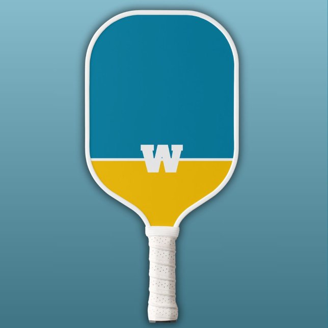 Palas De Pickleball Monograma dos tonos cielo y mango con blanco (Subido por el creador)