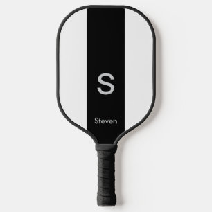 Palas De Pickleball Monograma dos tonos moderno negro y blanco